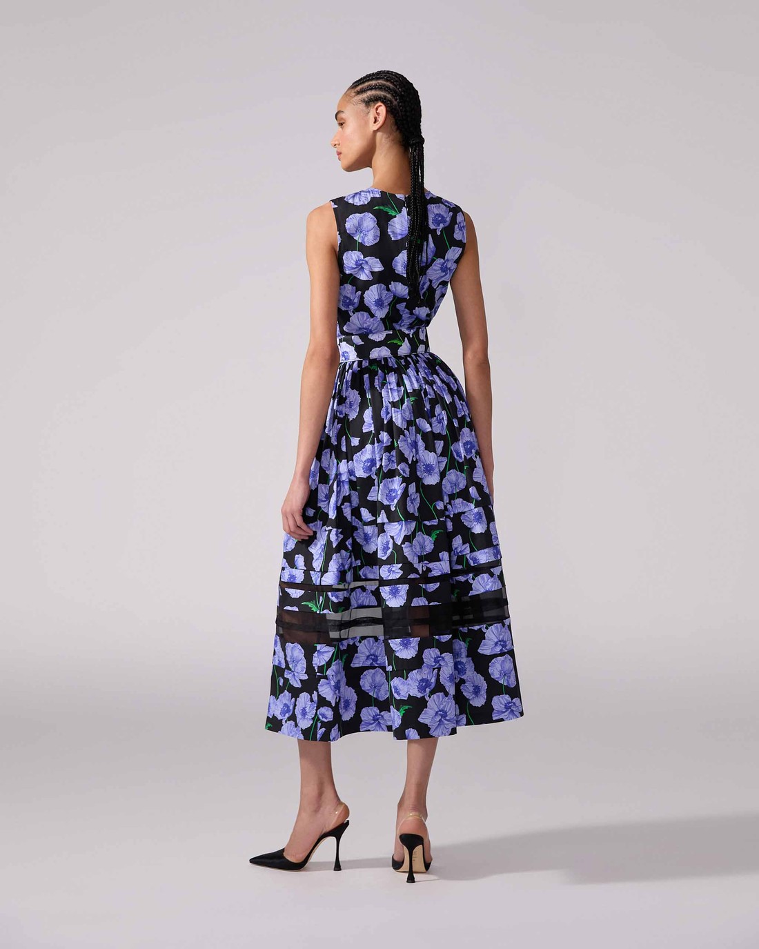 Floral-Print Dress With Organza Insert - Ready - To - Wear Floral-Print Dress With Organza Insert - Ready - To - Wear