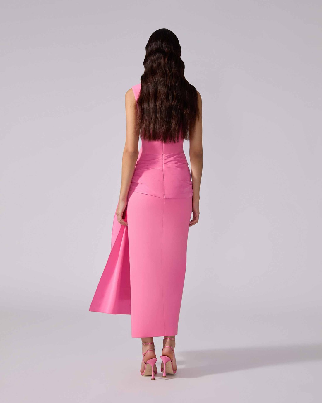 Sleeveless Column Dress with Sash - Ready - To - Wear