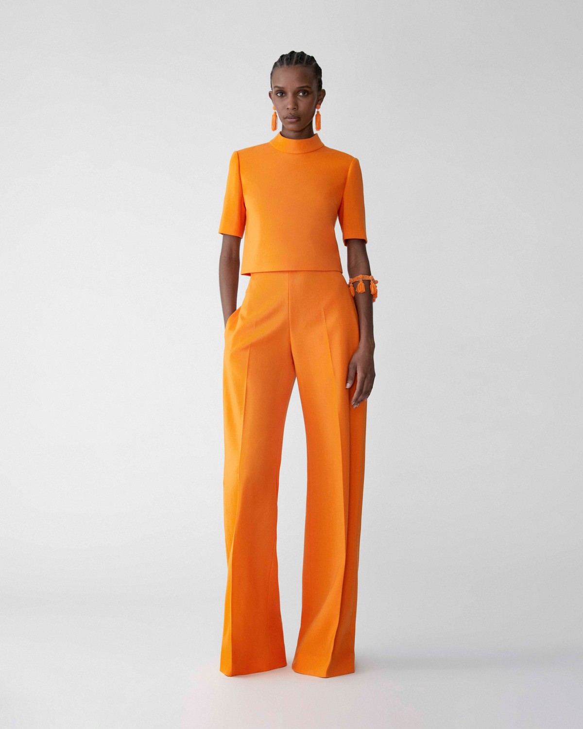Short-Sleeve Mock Neck Top | Carolina Herrera WW EN