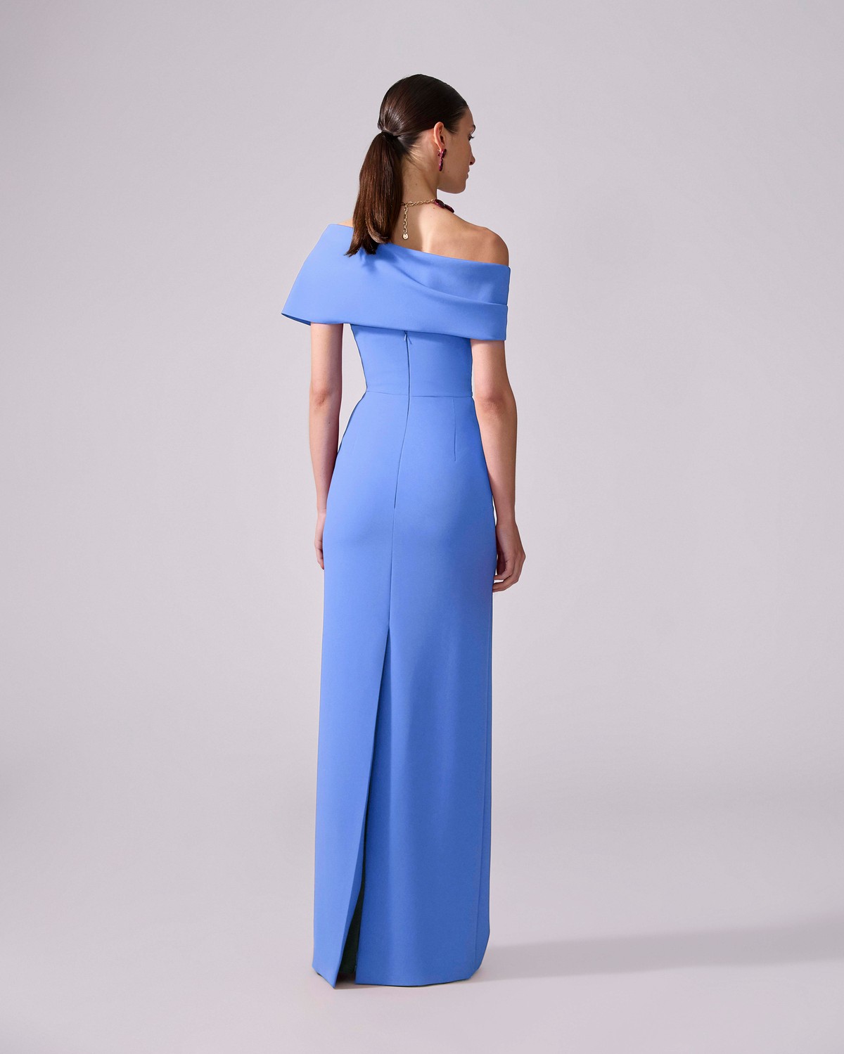 Carolina Herrera Draped Off-Shoulder Column Gown