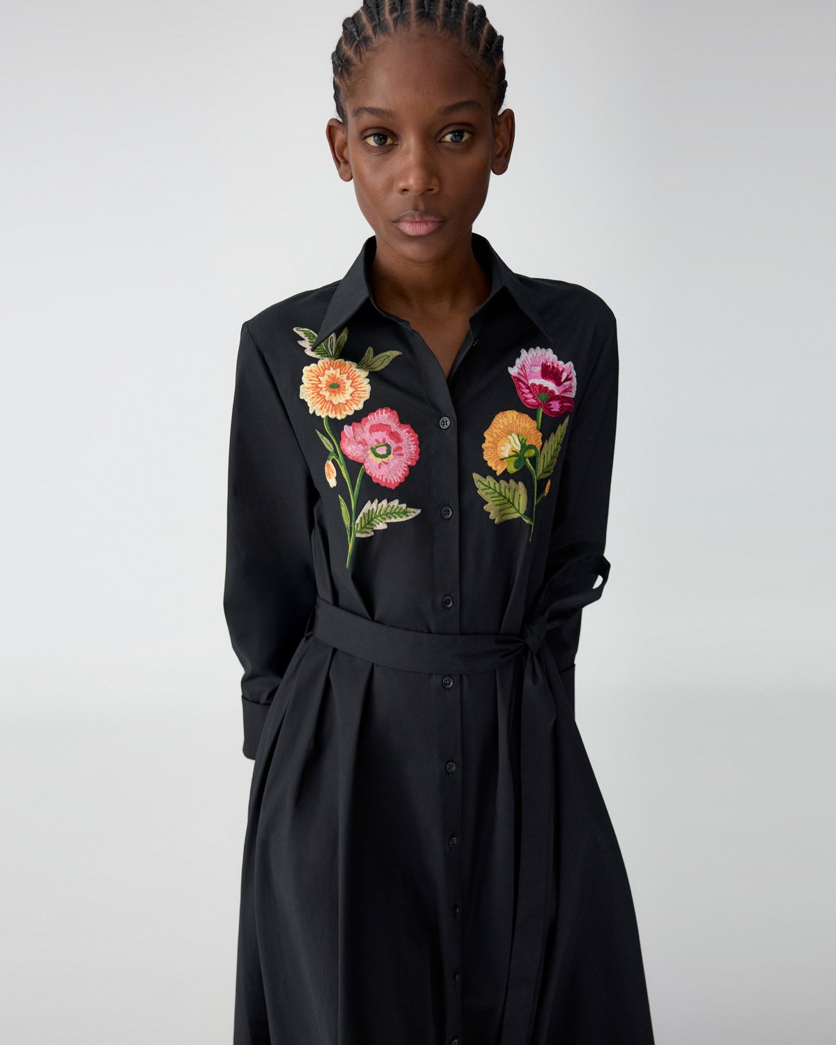 sachin and babi light blue dress ASOS Asos Design Maternity High Neck Pleated Long Sleeve Skater Midi Dress  With Embroidery in Green main image 0