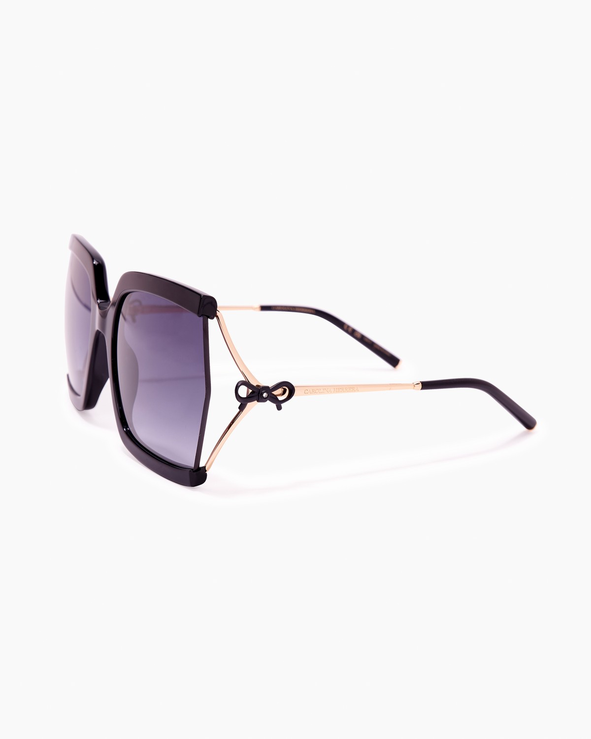 Bow-Embellished Oversized Rectangular Sunglasses | Carolina 