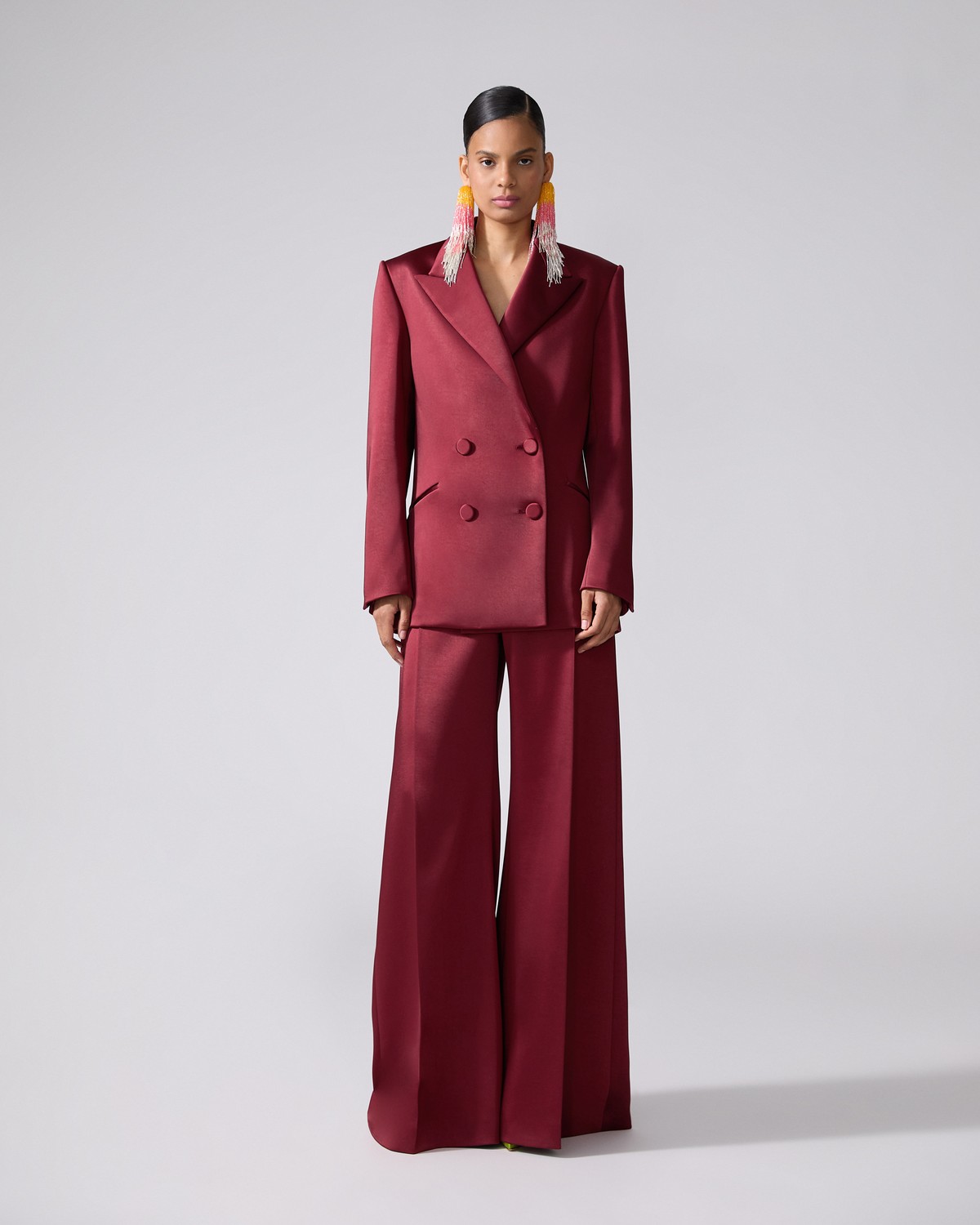 【ほぼ新品!!（2回着用）】 REPUBLIC＆CO WIDE PANTS Wide-Leg Satin Pants - Ready - To - Wear | Carolina Herrera