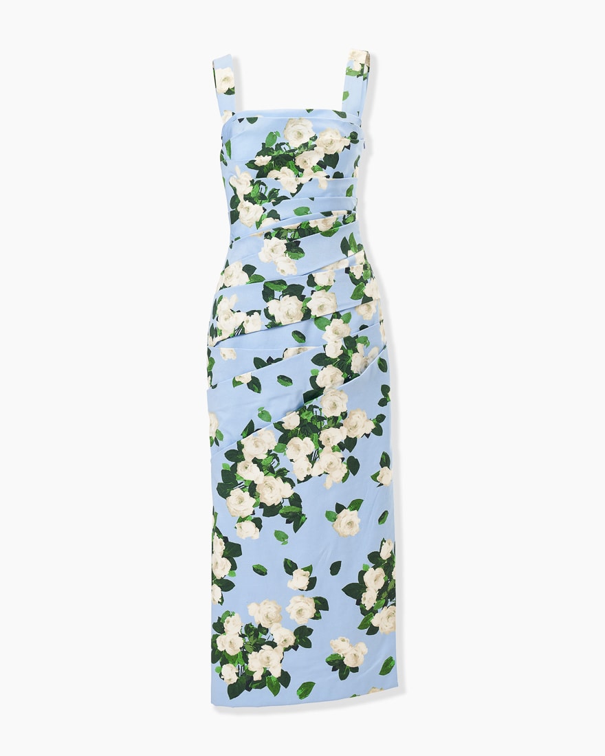 spaghetti dress midi Draped Spaghetti Strap Midi Dress