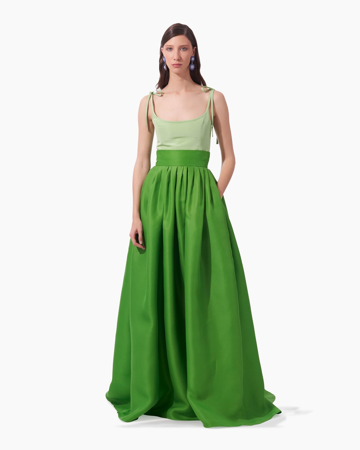 Tie Strap Scoop Neck Ball Gown Ready to Wear Carolina Herrera Carolina Herrera