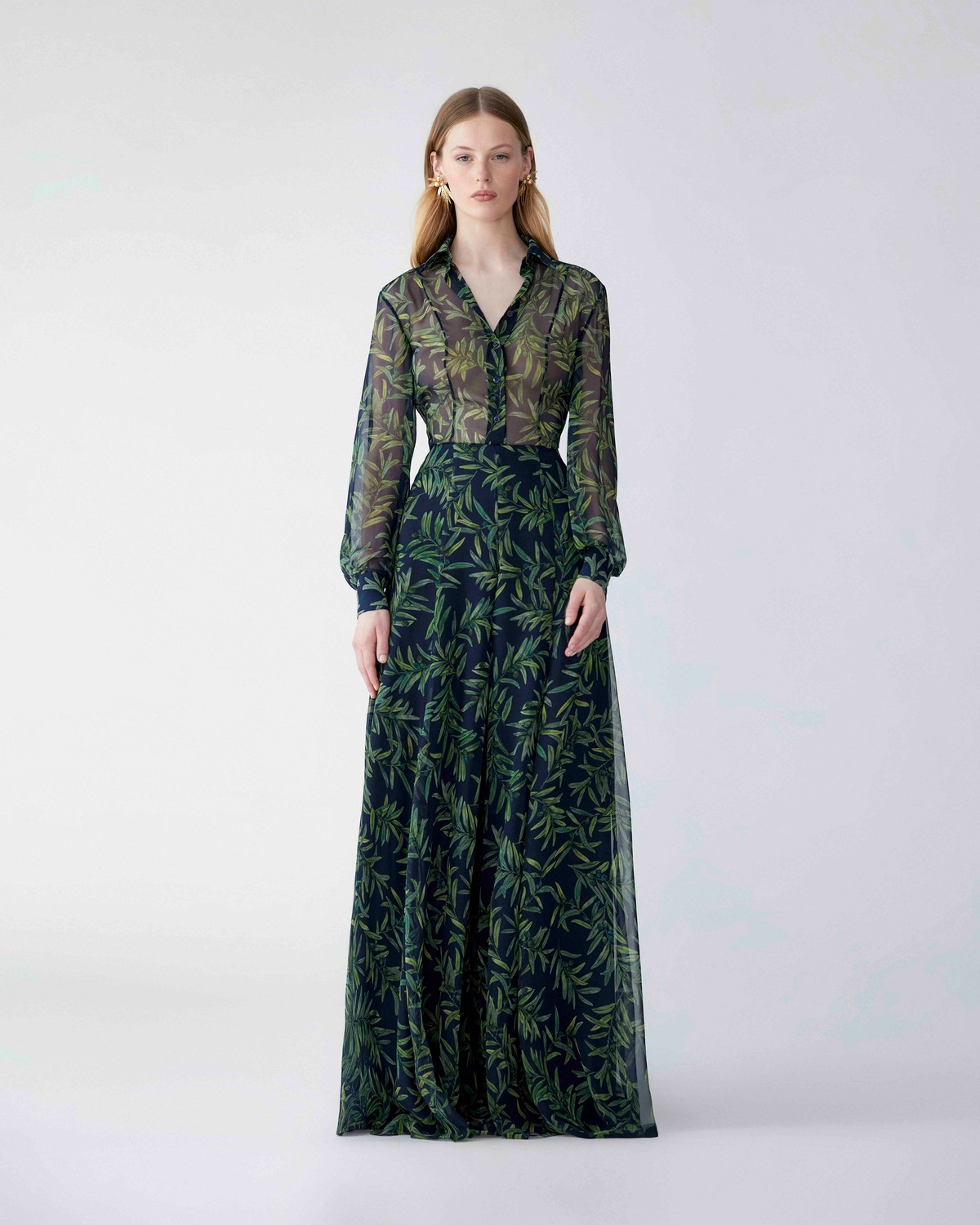 Olive Branch-Print Shirt | Carolina Herrera WW EN Olive Branch-Print Shirt | Carolina Herrera WW EN