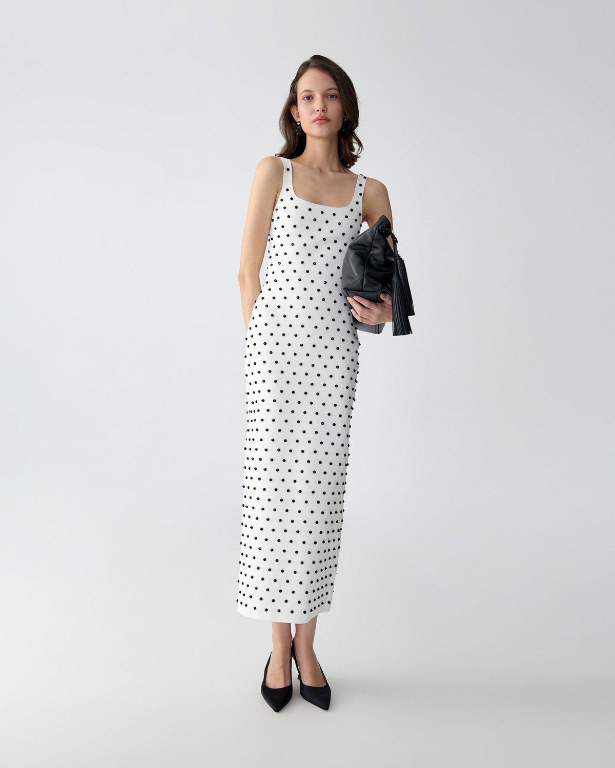 polka dot midi dress Spencer Polka Dot Midi Dress in Black/White main image 0