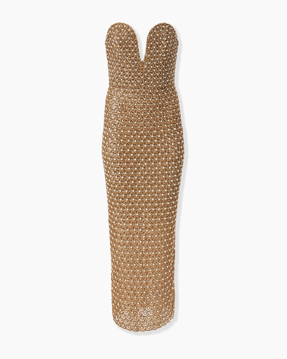Gold Embellished Deep V-Neck Dress | Carolina Herrera BR