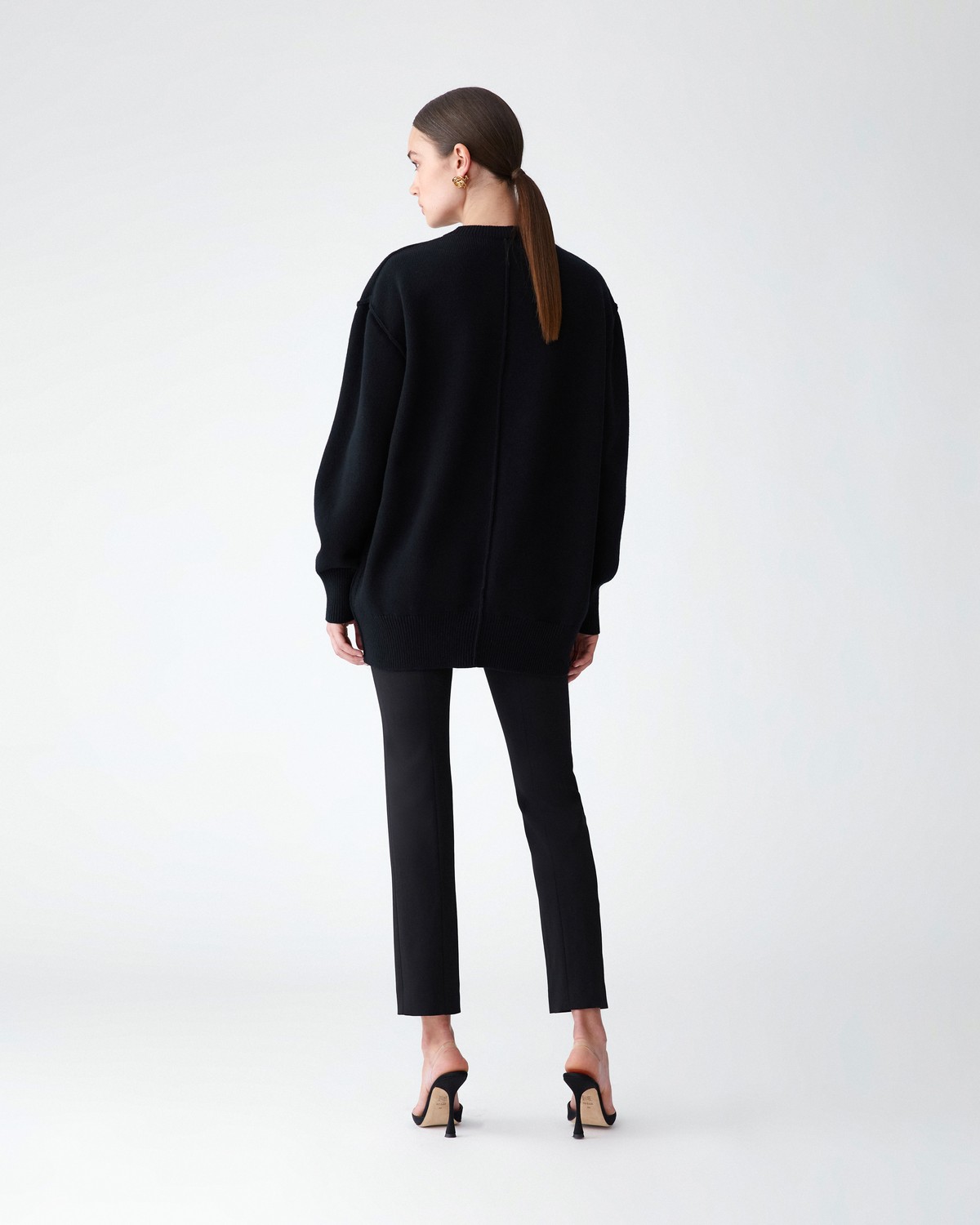 Chrysanthemum-Embroidered Oversized Sweater - Ready To Wear