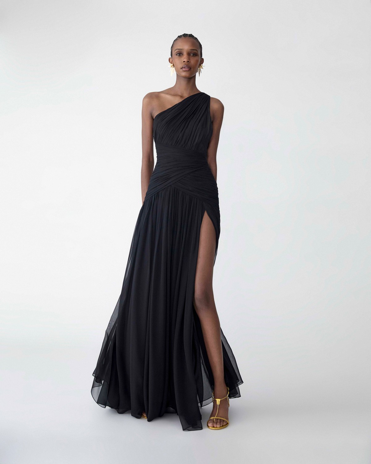 Carolina Herrera Gathered One-Shoulder Gown
