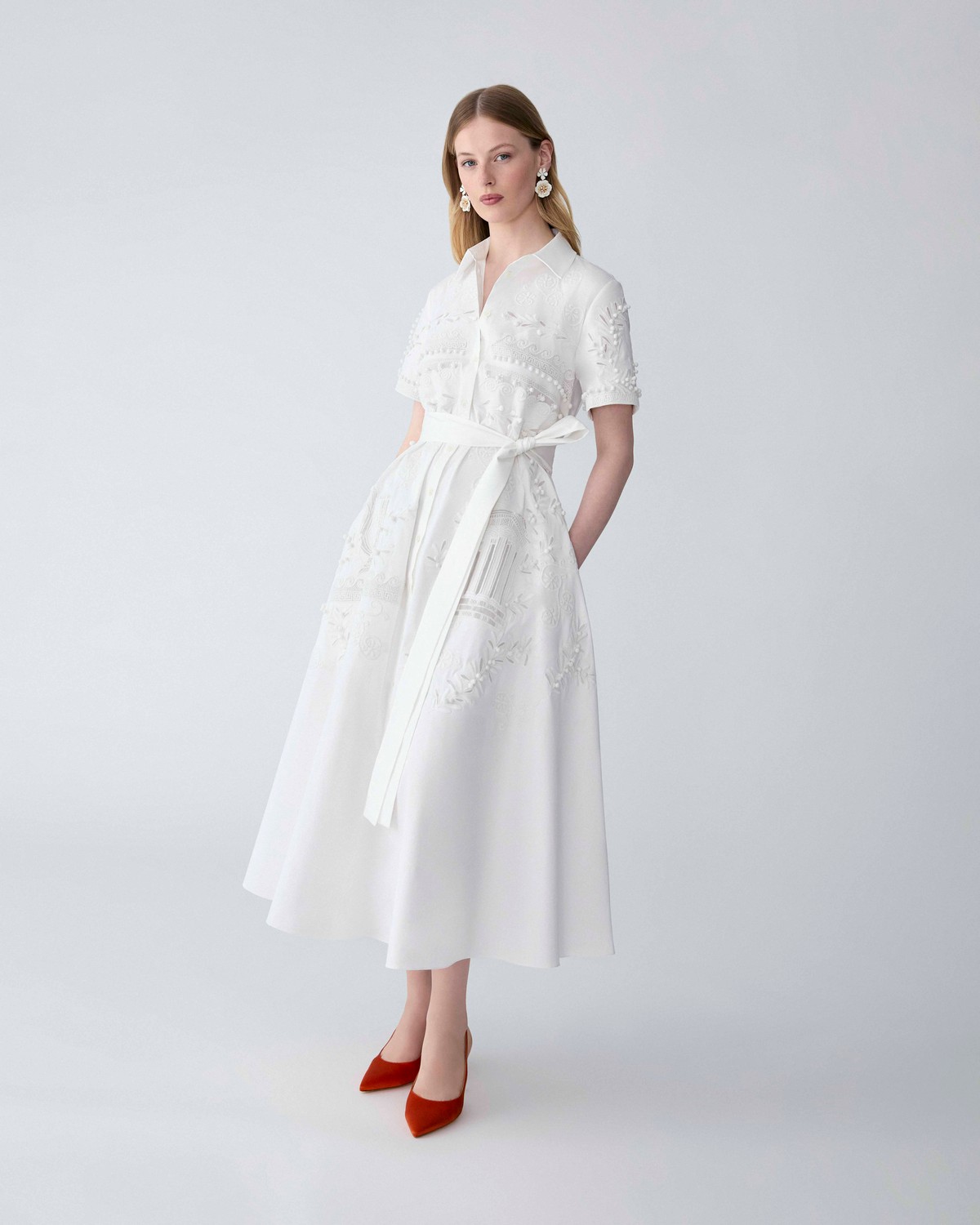 sachin and babi light blue dress NOVA OCTO | Floral Embroidered Long Sleeve Dress