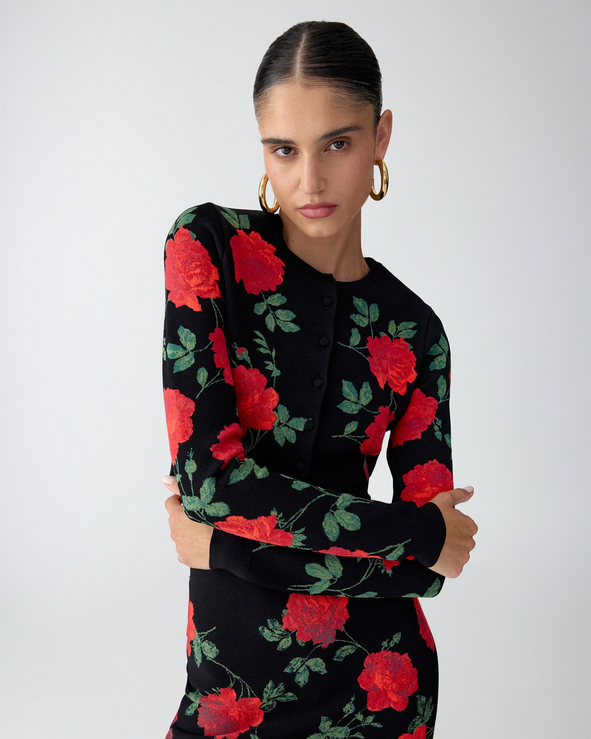 Rose Jacquard Trumpet Skirt | Carolina Herrera WW EN