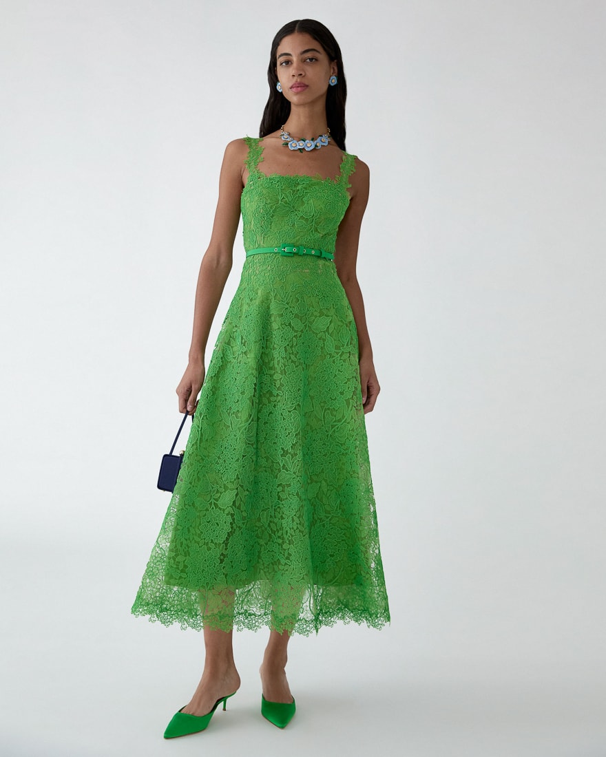 Hydrangea Lace Midi Dress | Carolina Herrera BR