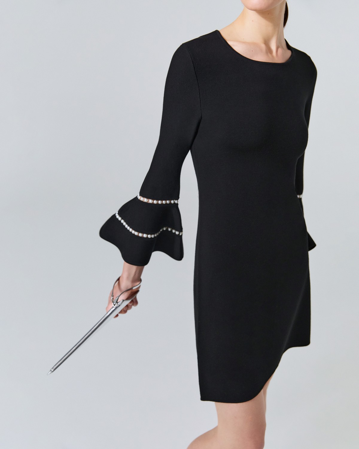 Pearl-Sleeve Mini Dress - Ready - To - Wear | Carolina Herrera Pearl-Sleeve Mini Dress - Ready - To - Wear | Carolina Herrera