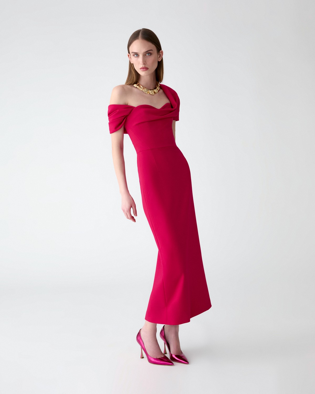 Draped Off-Shoulder Column Dress | Carolina Herrera WW EN