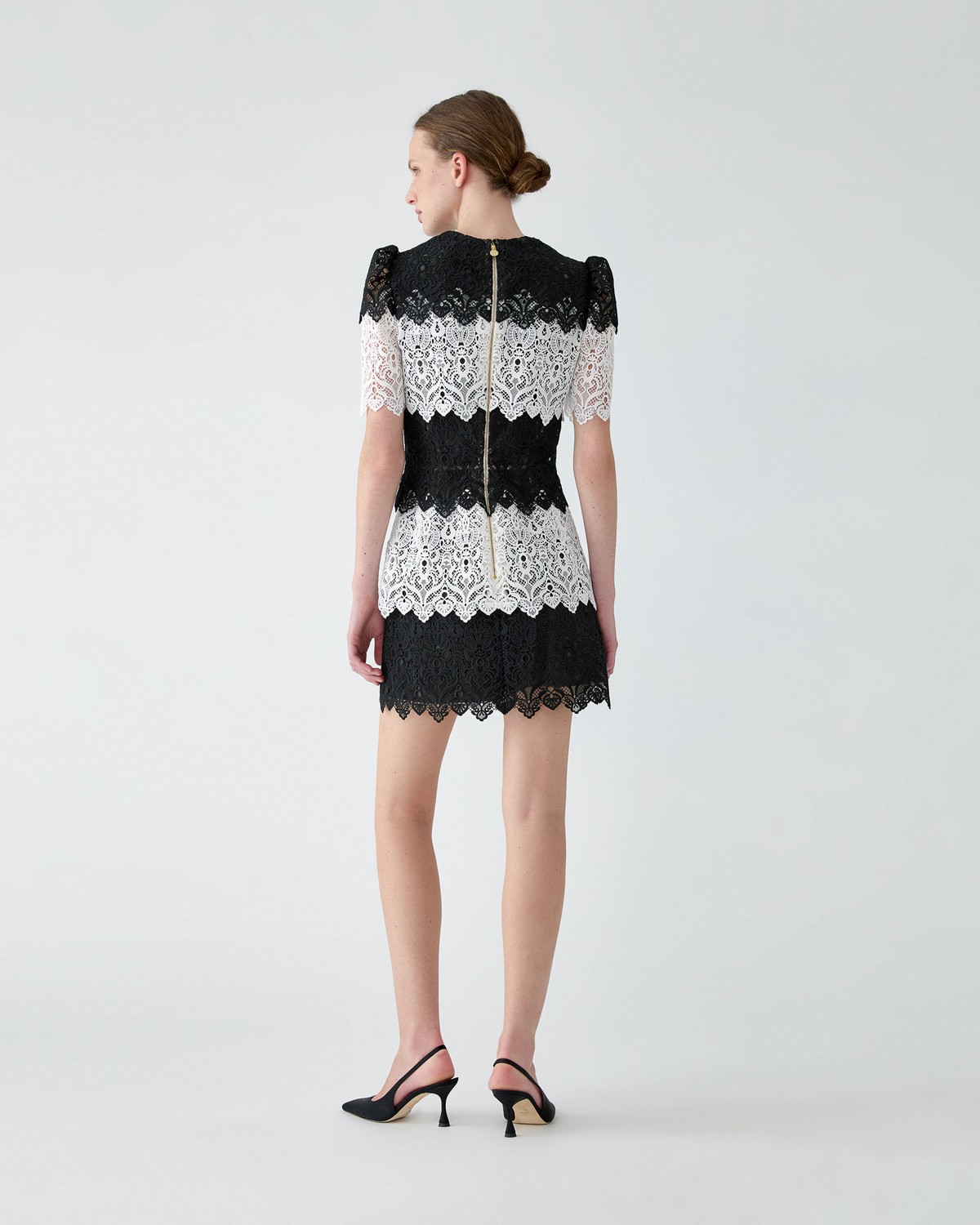 carolina herrera lace dress Carolina Herrera Women's Tiered Lace Mini Dress - Black - Size 10