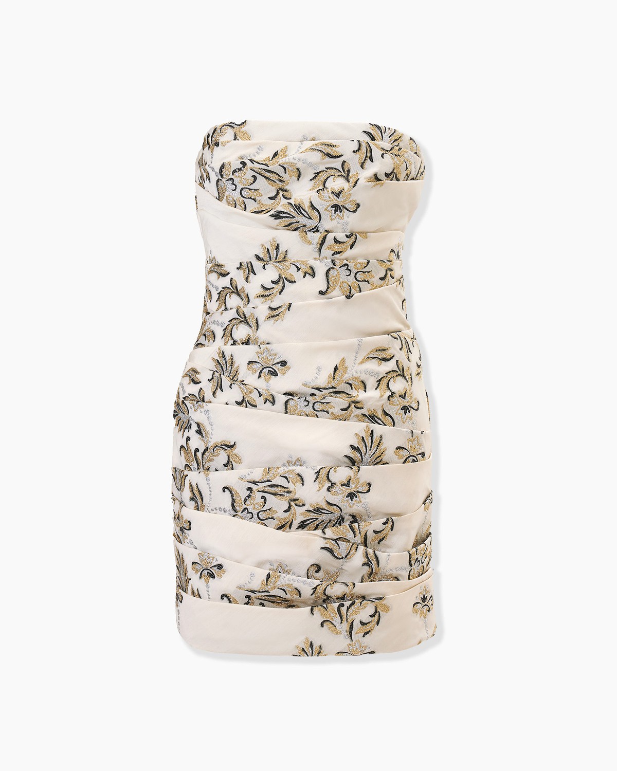 carolina herrera metallic twist tiered mini dress Carolina Herrera Embellished Metallic Tweed Mini Dress