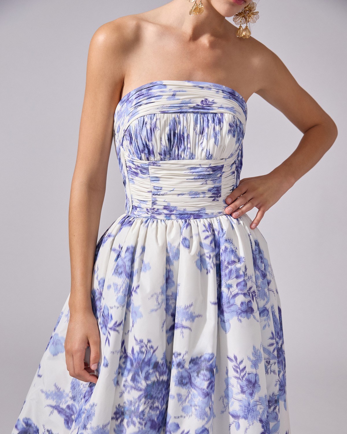Chiné Floral-Print Strapless Gown - Ready - To - Wear Chiné Floral-Print Strapless Gown - Ready - To - Wear