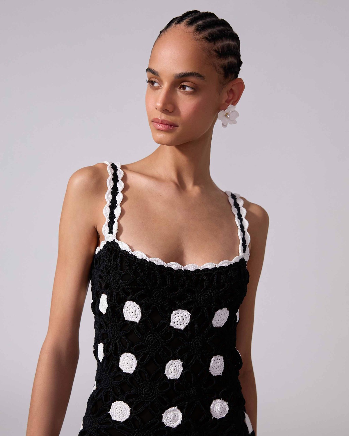 Crocheted Polka Dot Midi Dress | Carolina Herrera UK