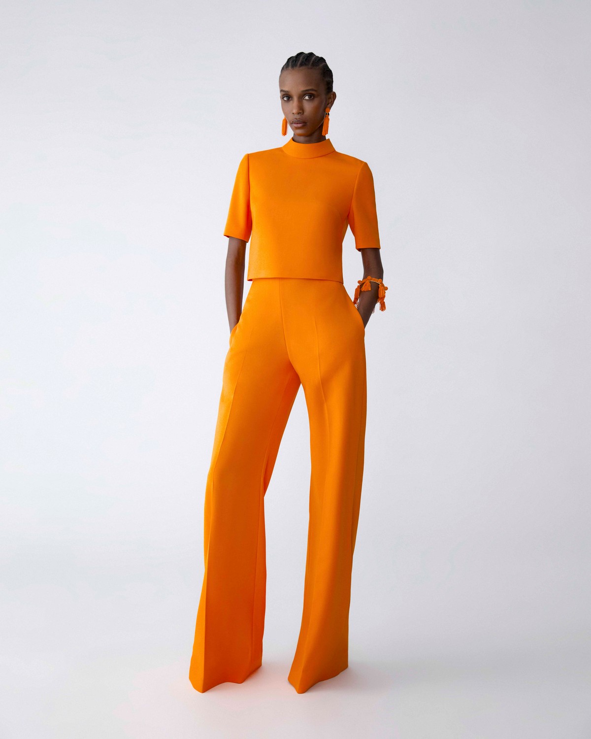 Short-Sleeve Mock Neck Top | Carolina Herrera WW EN