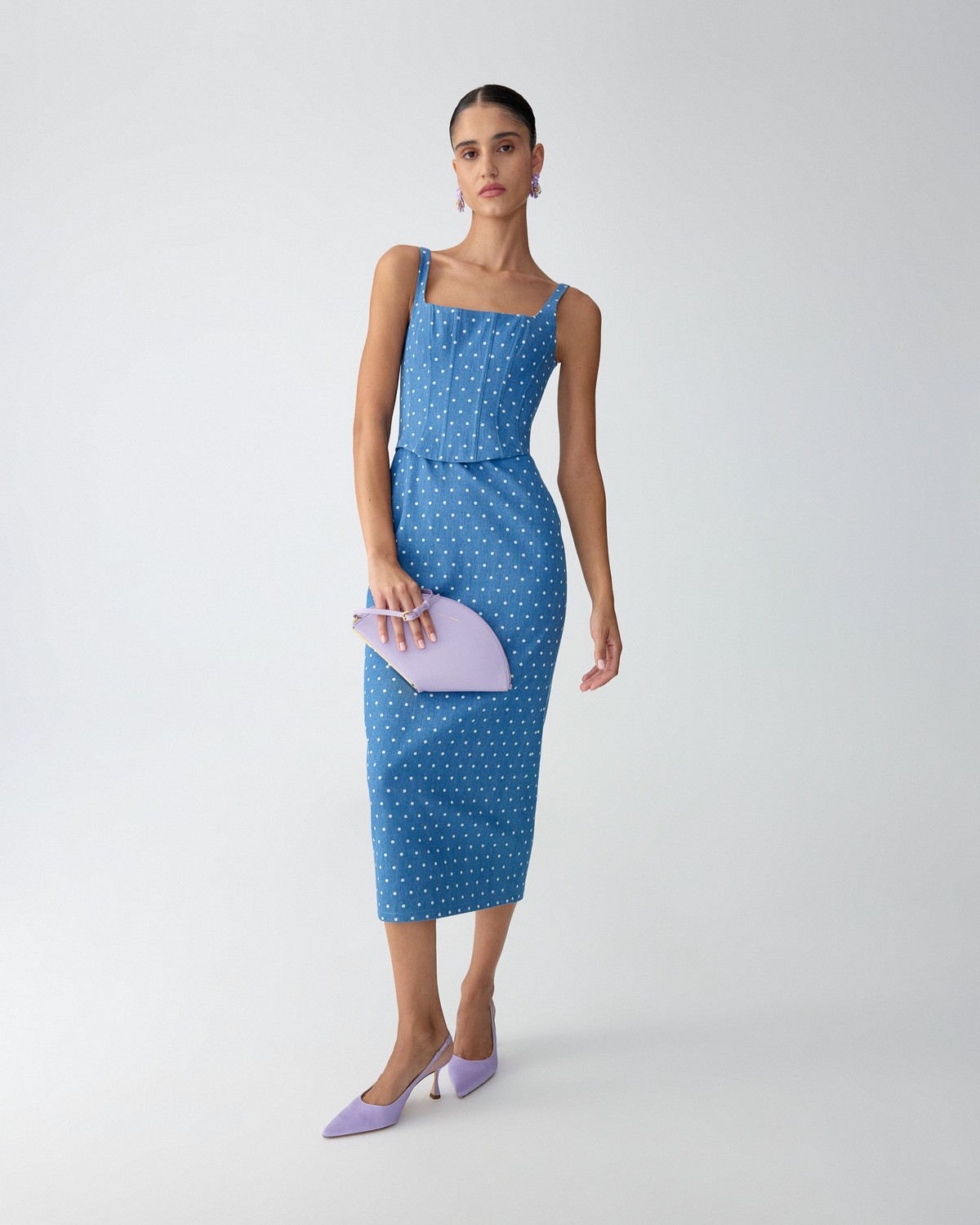 carolina herrera blue denim dress Carolina Herrera Seam and Belt Detailed Denim Dress - Queen Letizia Dresses