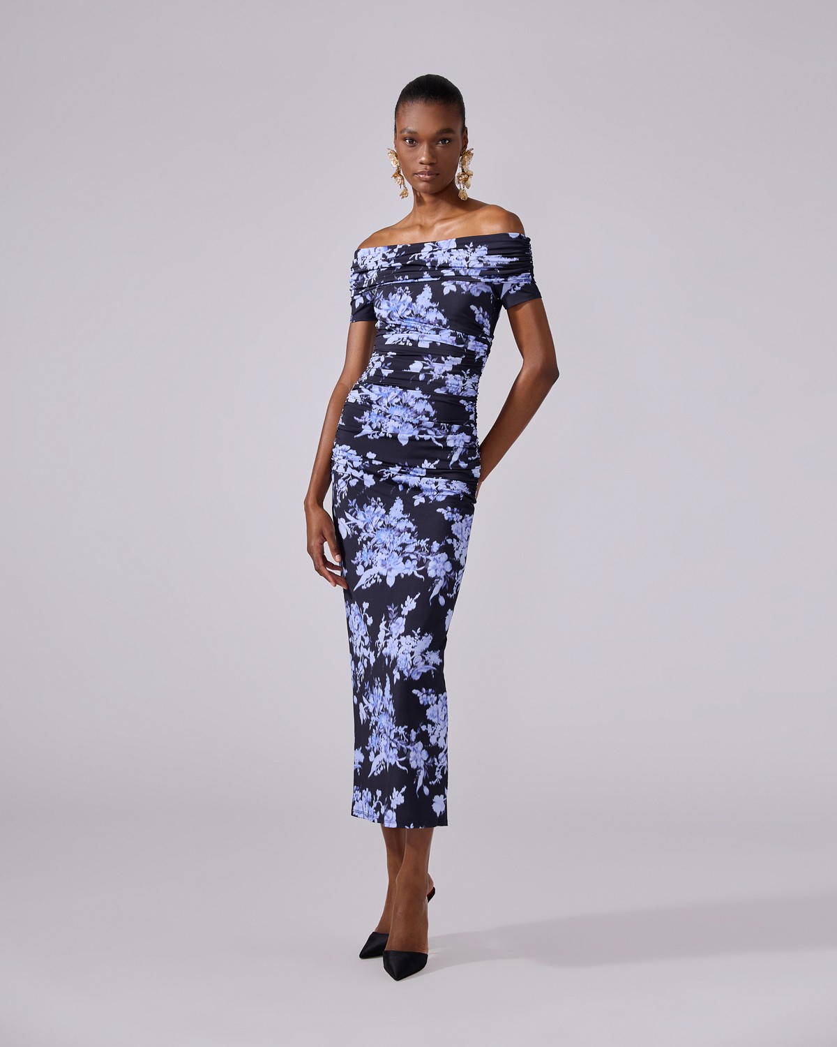 15の春 初版 帯付き Floral-Print Ruched Jersey Gown - Ready - To - Wear