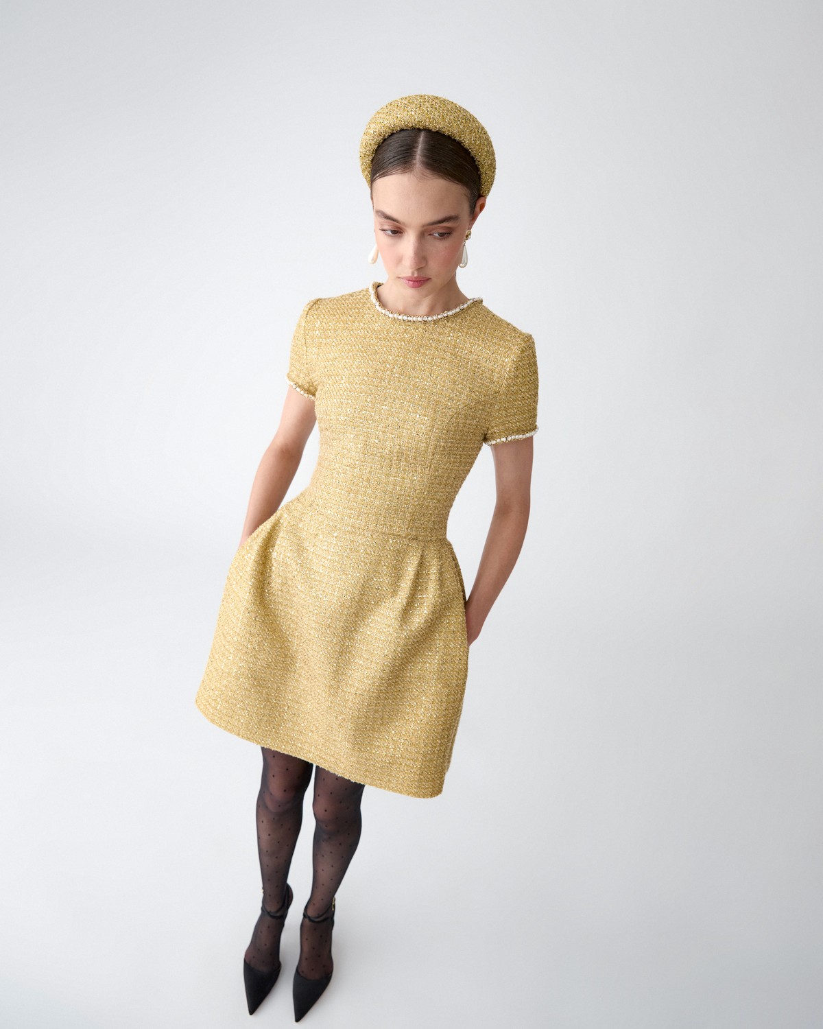 Embellished Lurex Tweed Mini Dress | Carolina Herrera WW EN