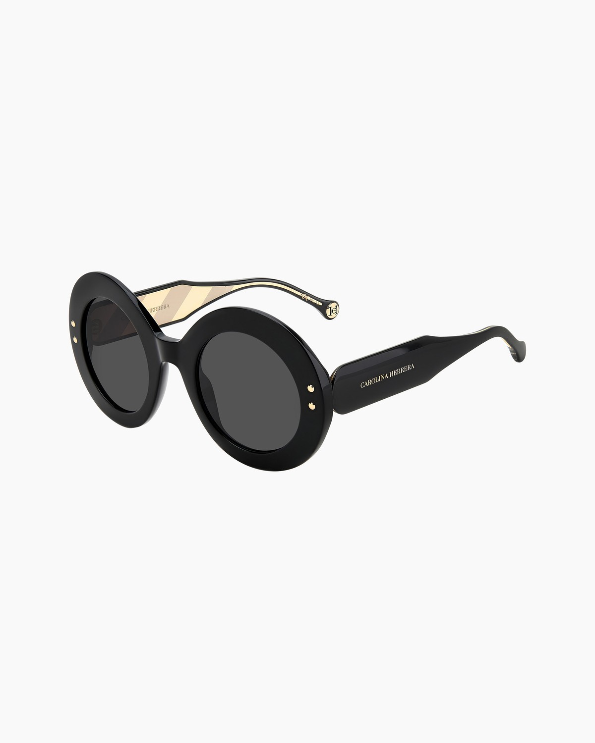 Oversized Round Sunglasses With Stripe Detail | Carolina  display picture 3