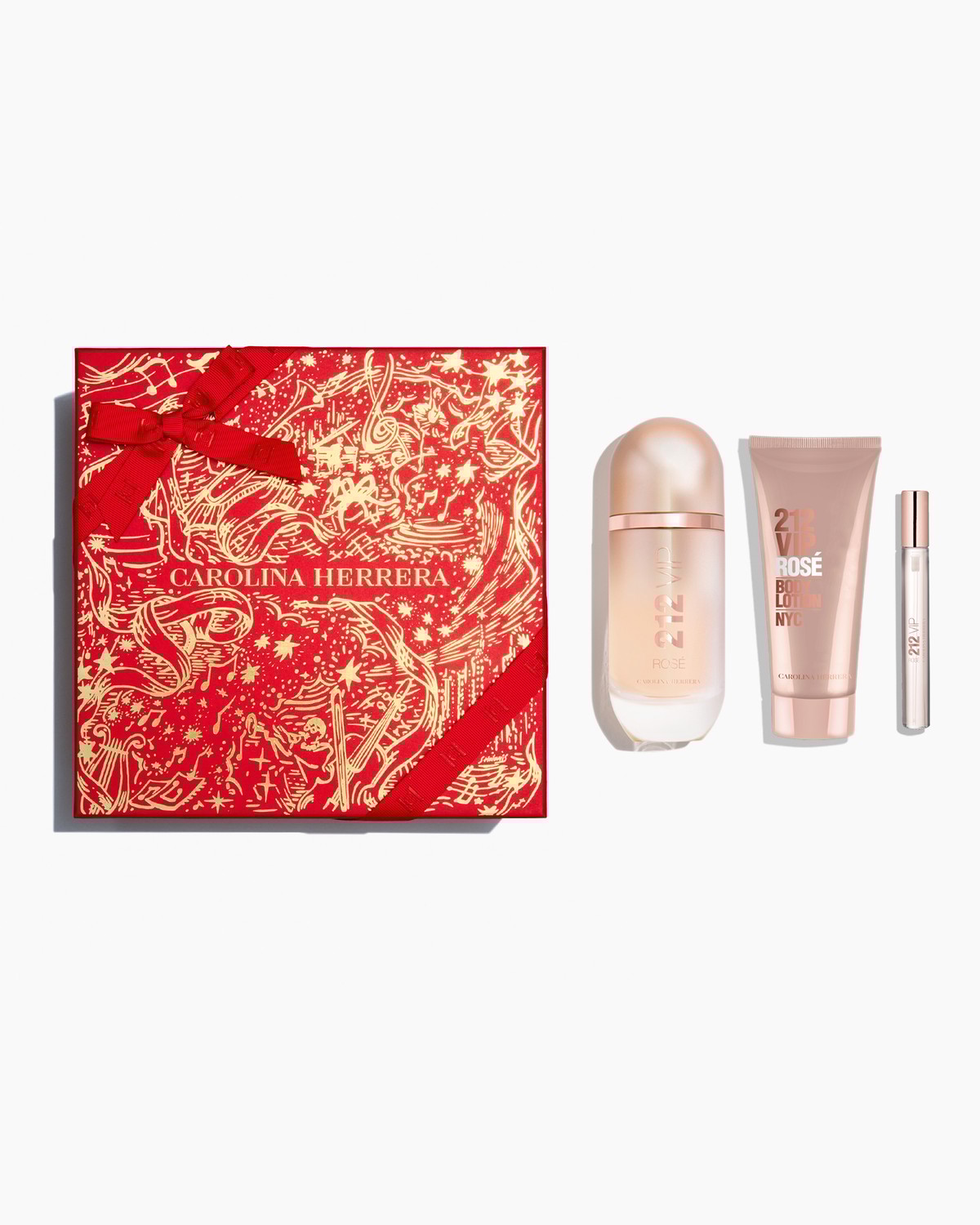 212 VIP Rosé 80ml Eau de Parfum, 100ml Body Lotion and 10ml