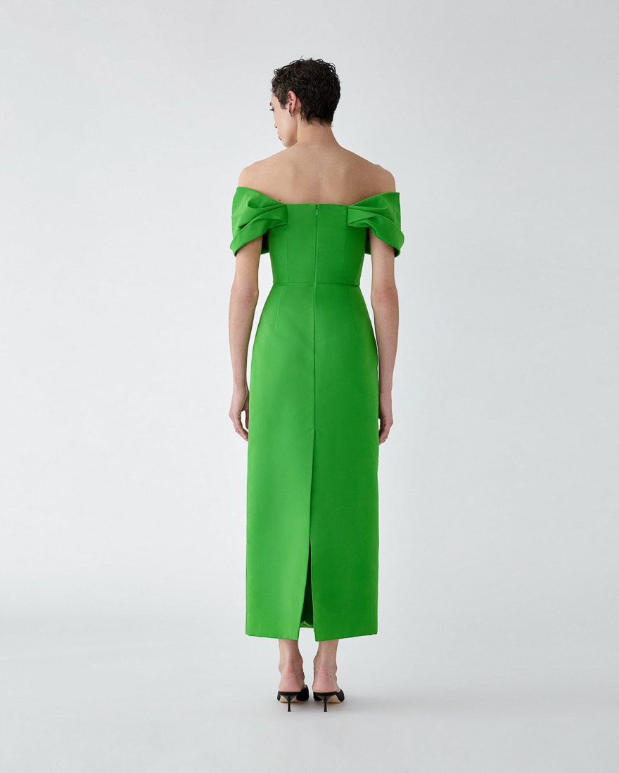 carolina herrera off shoulder dress Carolina Herrera Draped off-shoulder Column Gown | Pink