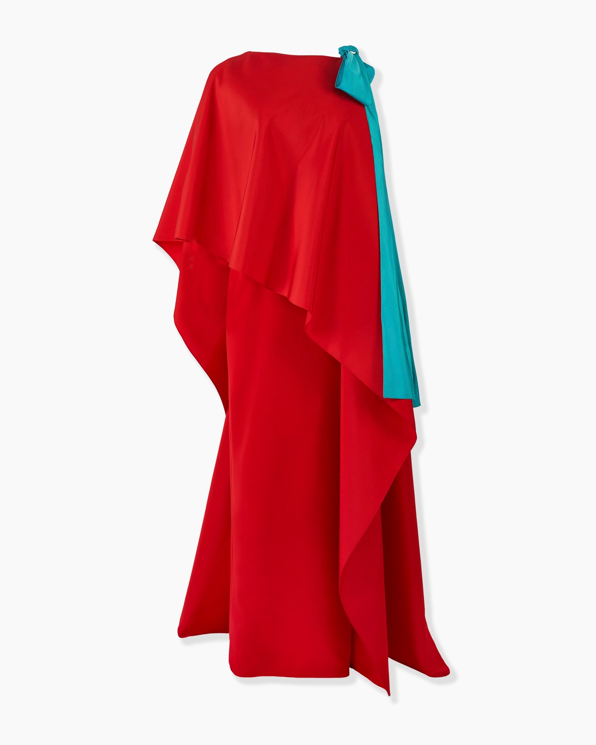 strapless open back dress I.H.F Red Round Neckline Sleeveless Gown with Long Lace Cape main image 1