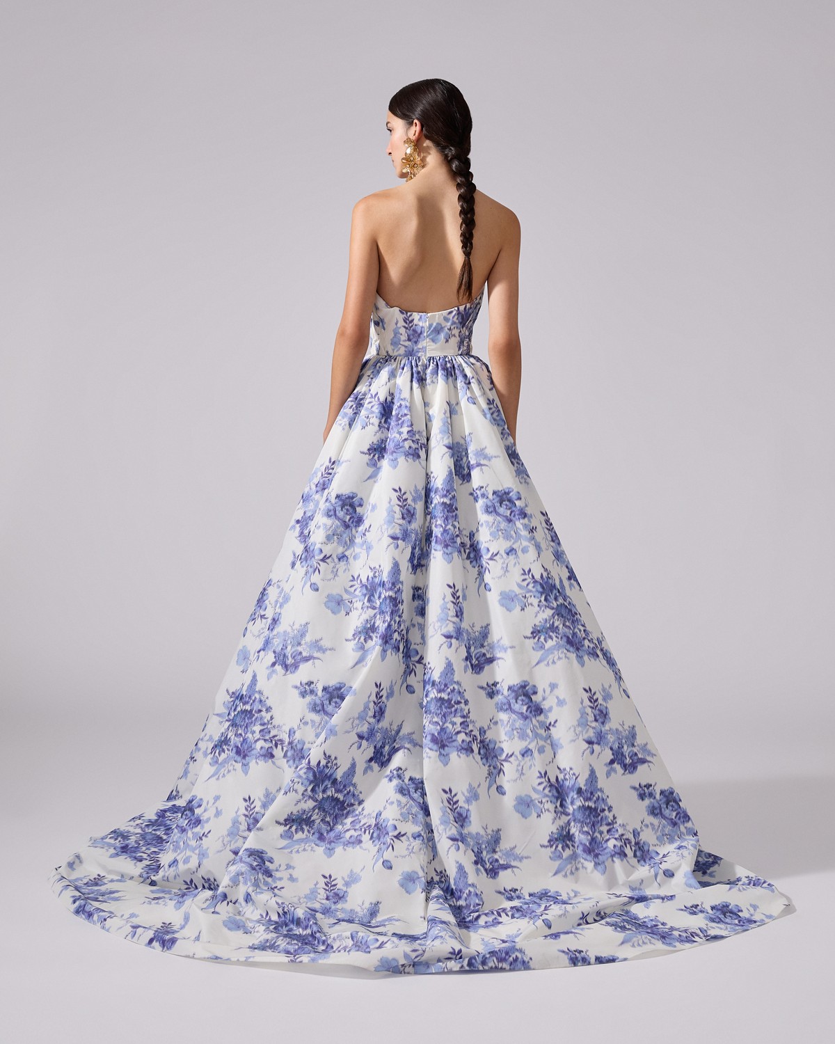 Chiné Floral-Print Strapless Gown - Ready - To - Wear Chiné Floral-Print Strapless Gown - Ready - To - Wear