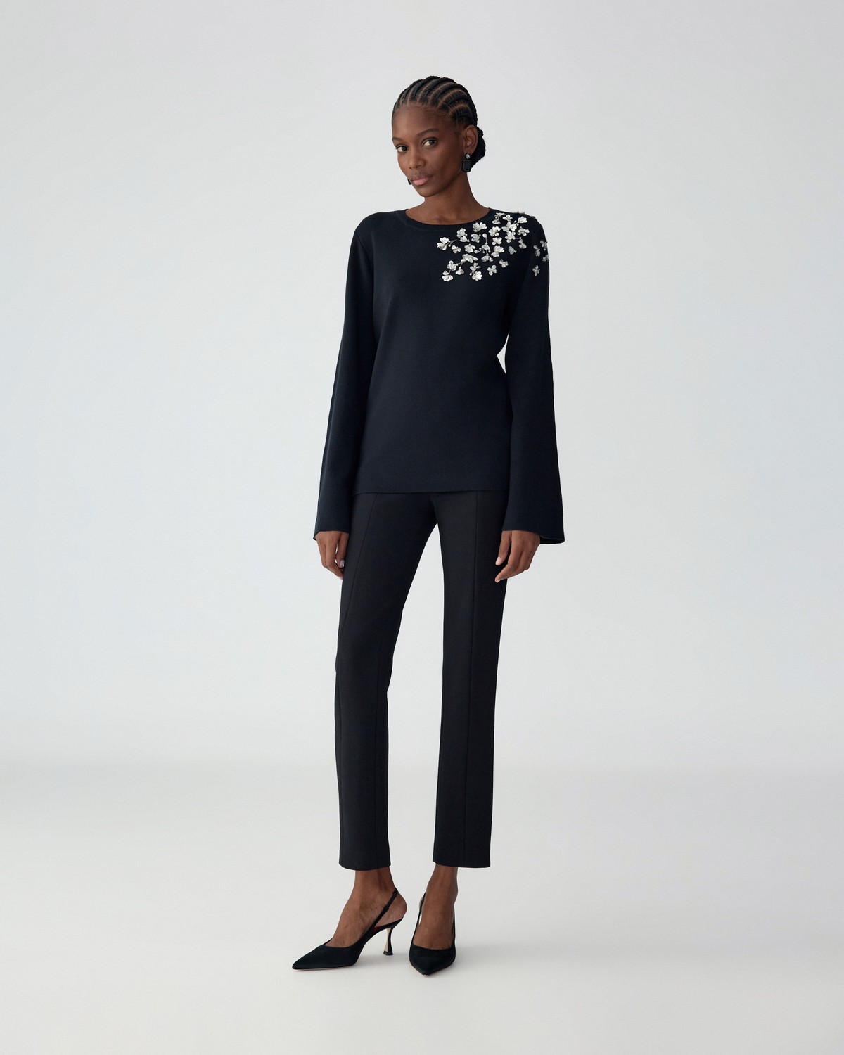 Floral-Embroidered Sweater | Carolina Herrera WW EN
