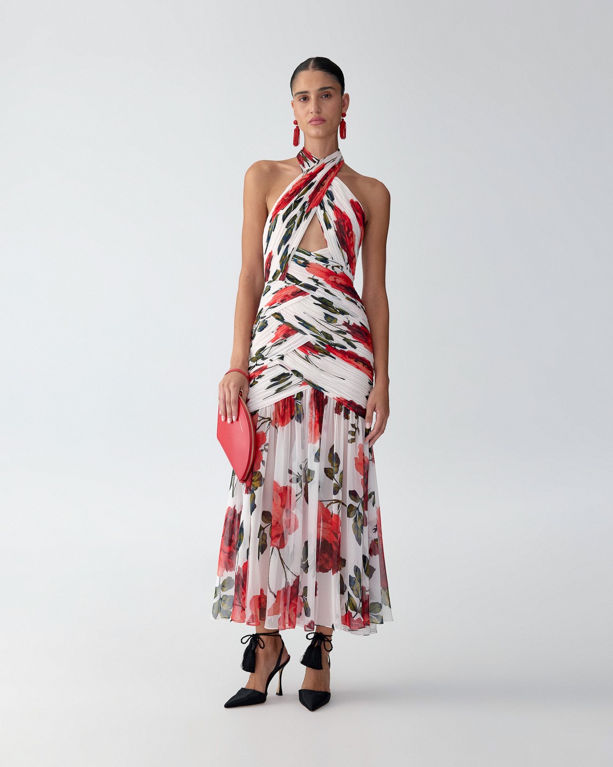 carolina herrera cutout chiffon midi dress Carolina Herrera One-shoulder Ruffled Gathered Floral-print Silk-chiffon Gown - Women - Yellow Dresses