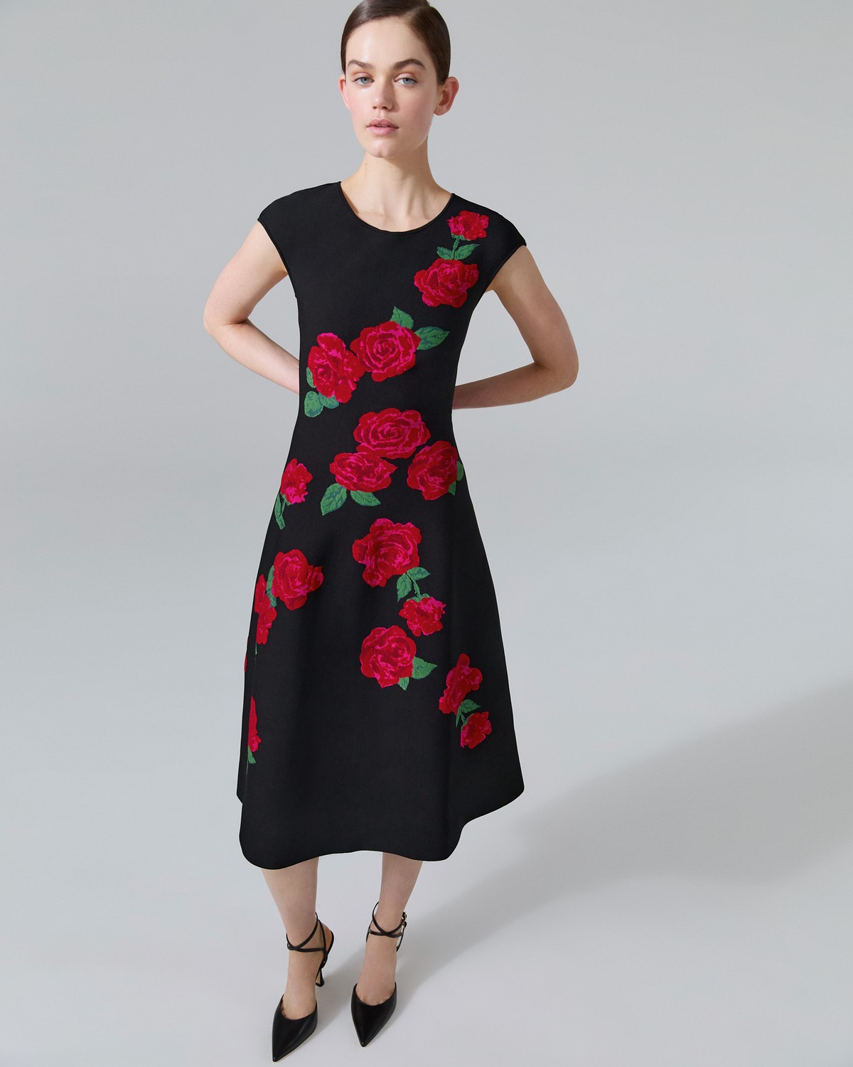 Sugarlips Plus Size Strapless Bow Accented Floral Jacquard