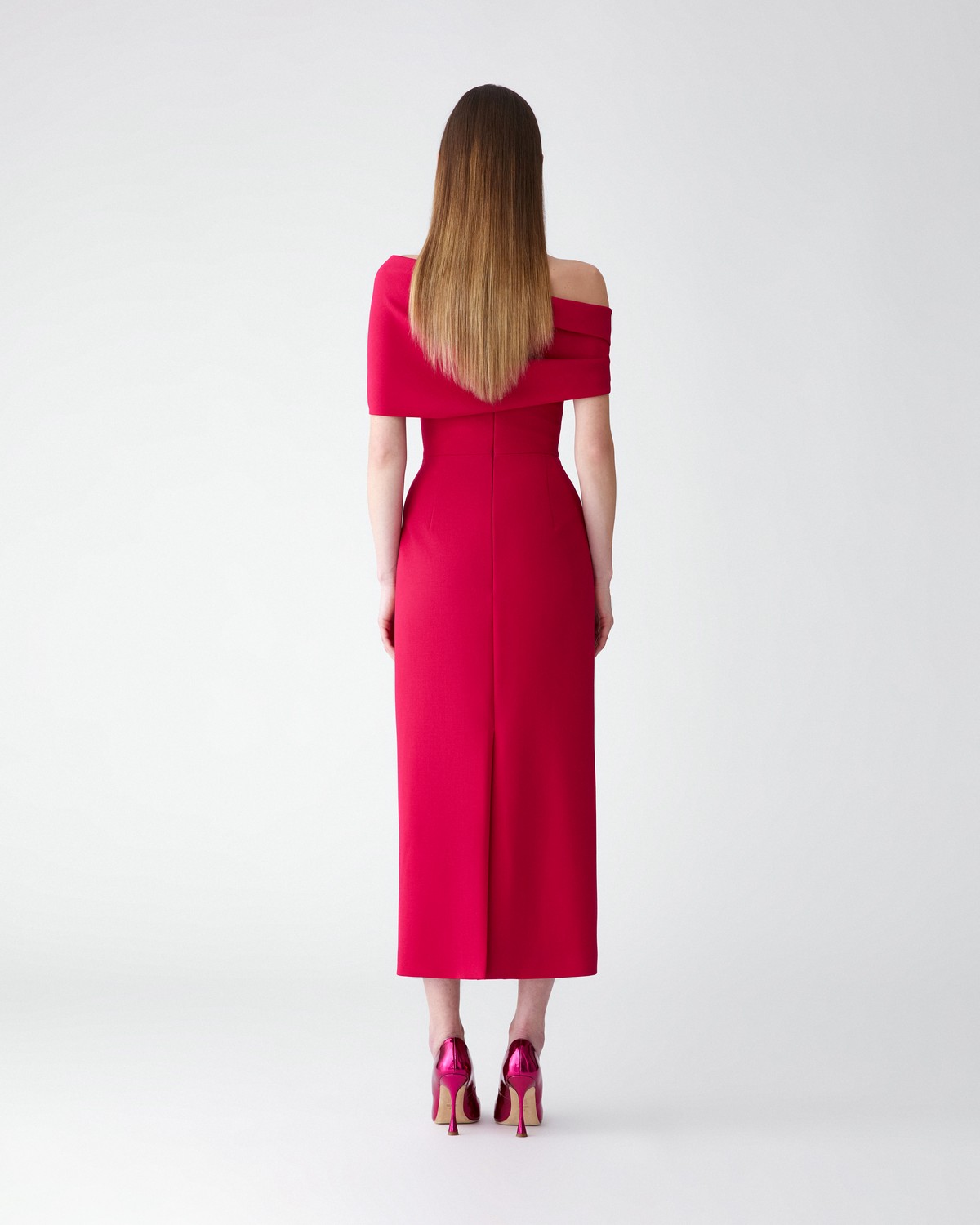 pink polka dot off the shoulder dress Long Sleeves Classix Pink Polka Dot Off Shoulder Dress– Yaliz Clothing