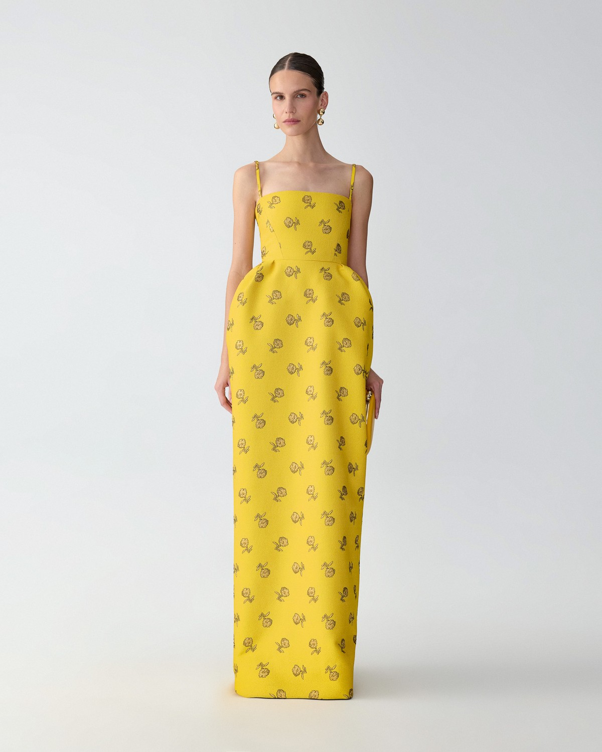 Carnation Jacquard Bell-Shaped Gown | Carolina Herrera WW EN