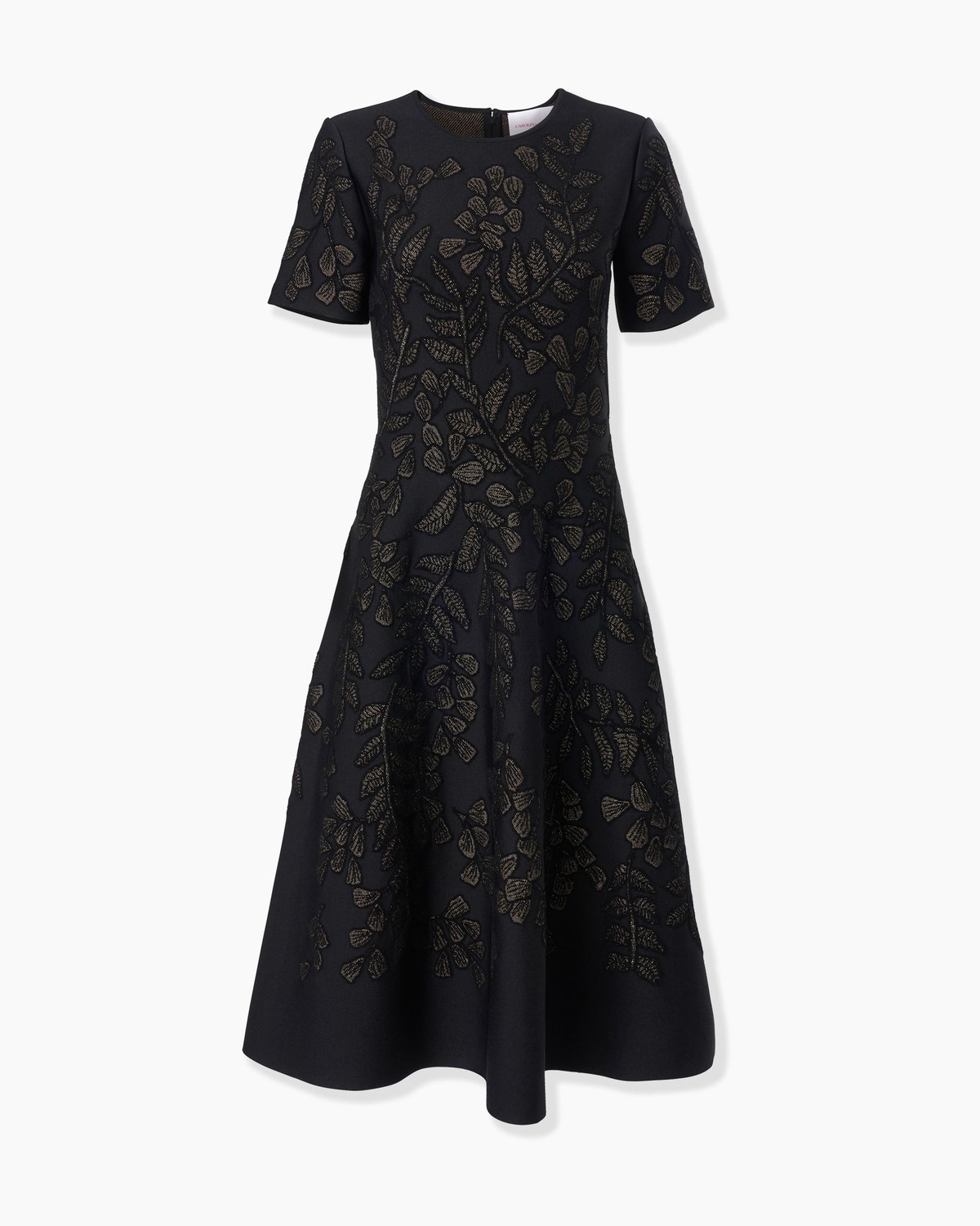 black gold leaf dress Black tulle dress adorned with intricate gold embroidery with a dramatic  black silk taffeta overskirt main image 0