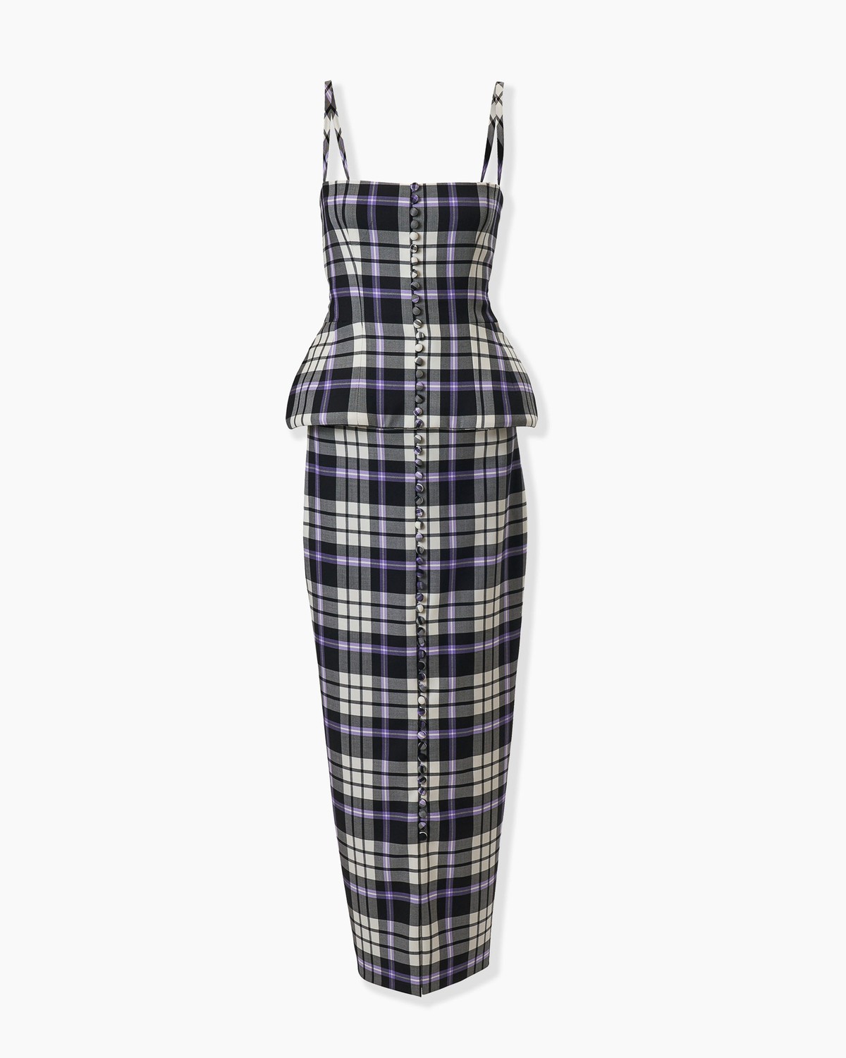Carolina Herrera Trompe L'oeil Plaid Midi Dress