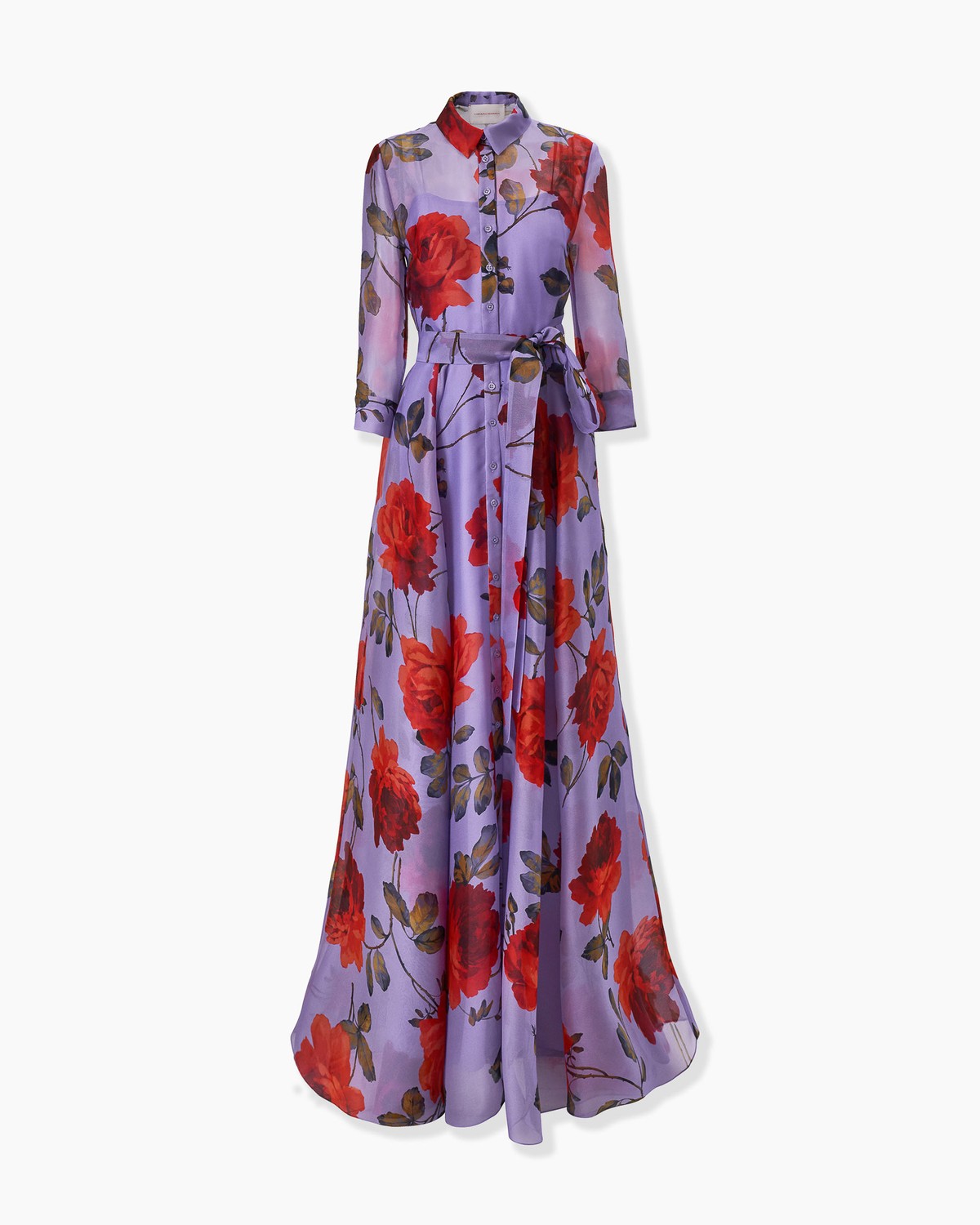 Rose-Print Organza Trench Gown | Carolina Herrera WW EN