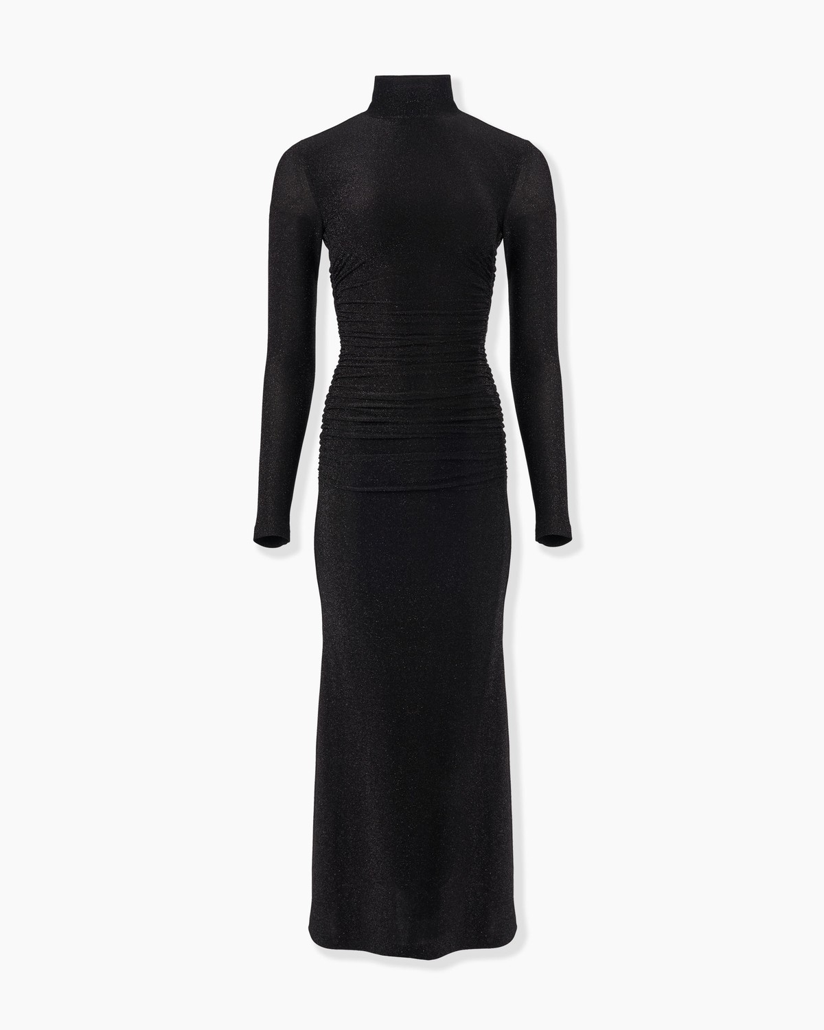 Carolina Herrera Lurex Jersey Turtleneck Midi Dress