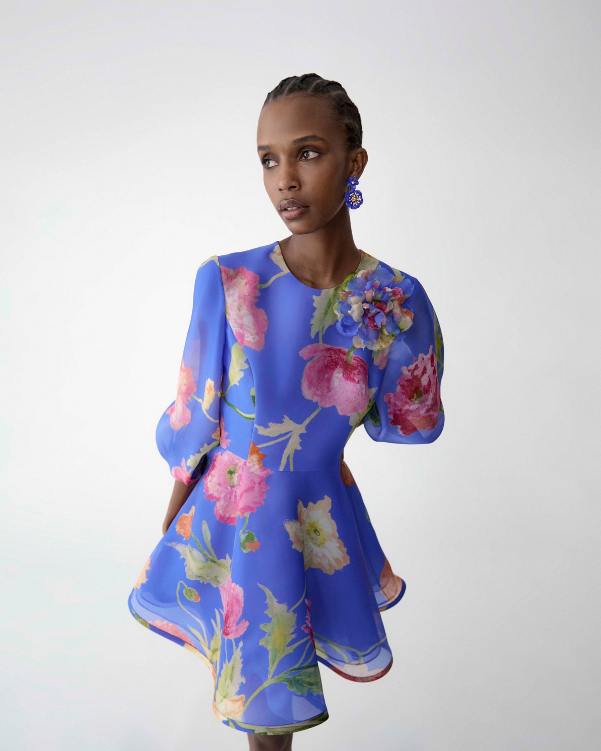Poppy-Print Organza Mini Dress | Carolina Herrera WW EN