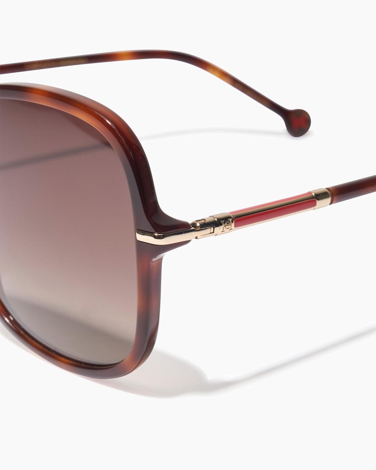 Carolina Herrera Oversized Round Sunglasses in Black with Gold Carolina Herrera HER 0217/S 2M2 Sunglasses Black Gold - eye  main image 4
