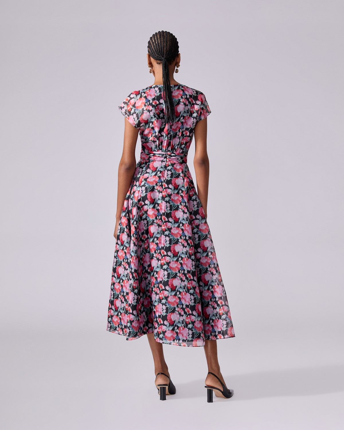 【SALE】FIT-AND-FLARE MIDI DRESS IN PEONY-PRINT COTTON Fit-and-flare midi dress in peony-print cotton in Print for