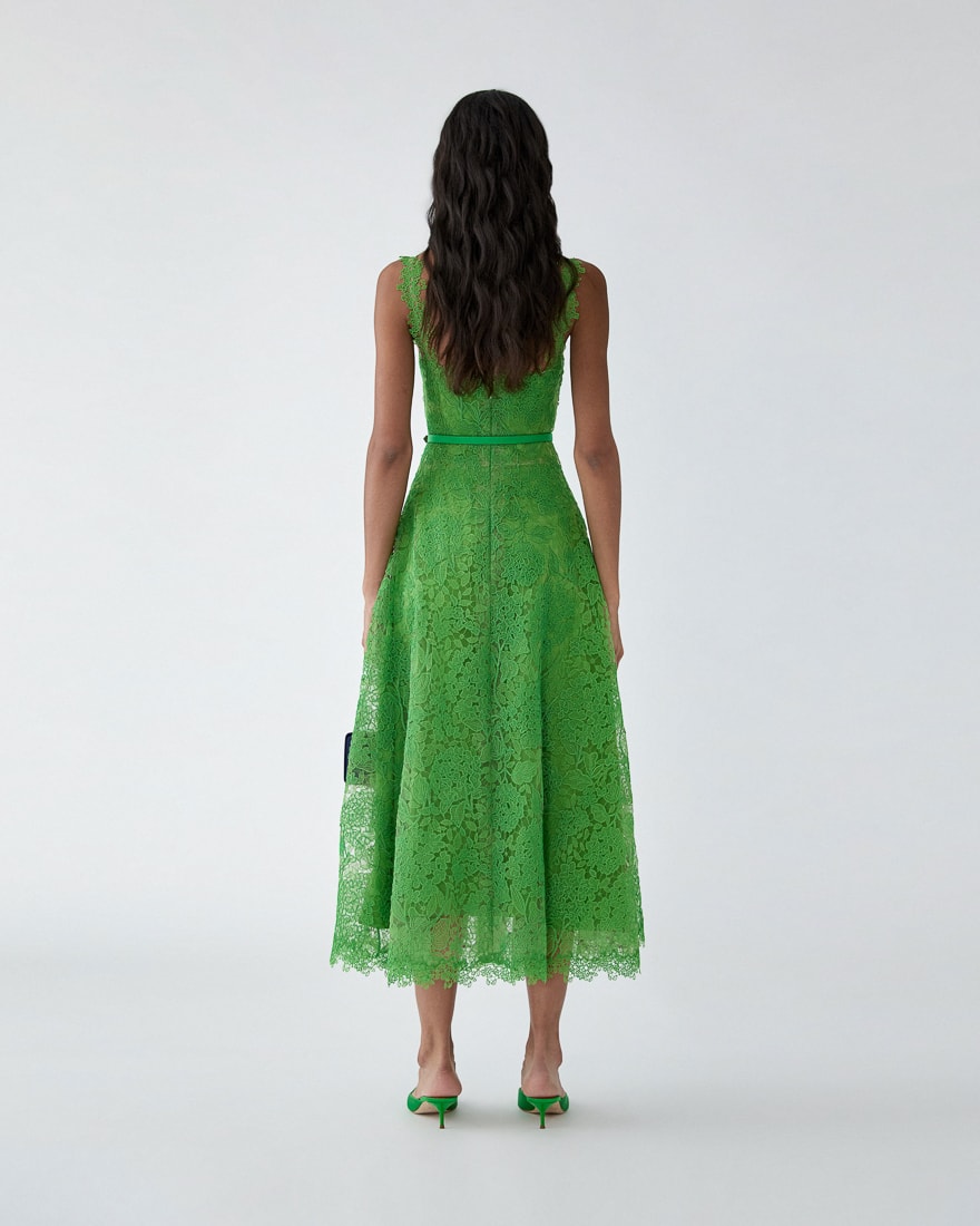 Hydrangea Lace Midi Dress | Carolina Herrera BR