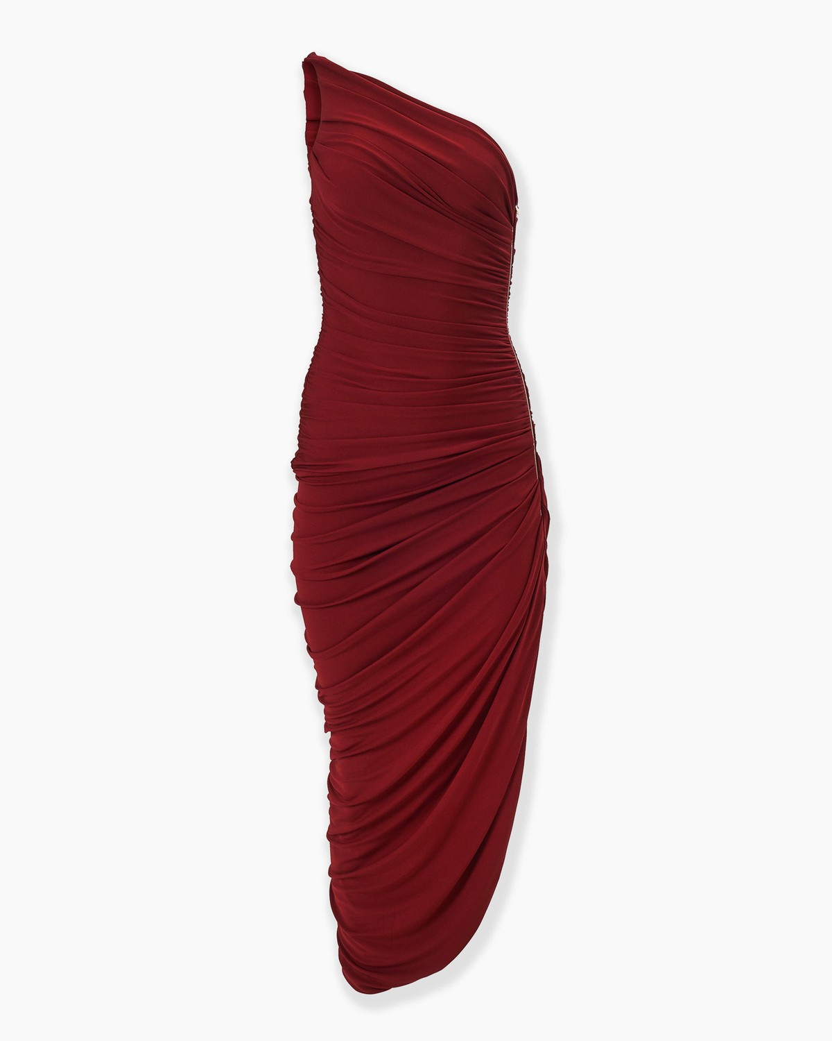Asymmetric Ruched Midi Dress | Carolina Herrera WW EN Asymmetric Ruched Midi Dress | Carolina Herrera WW EN