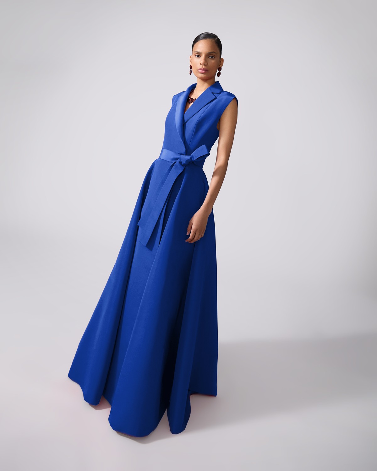 Sleeveless Belted Trench Gown - Ready - To - Wear | Carolina