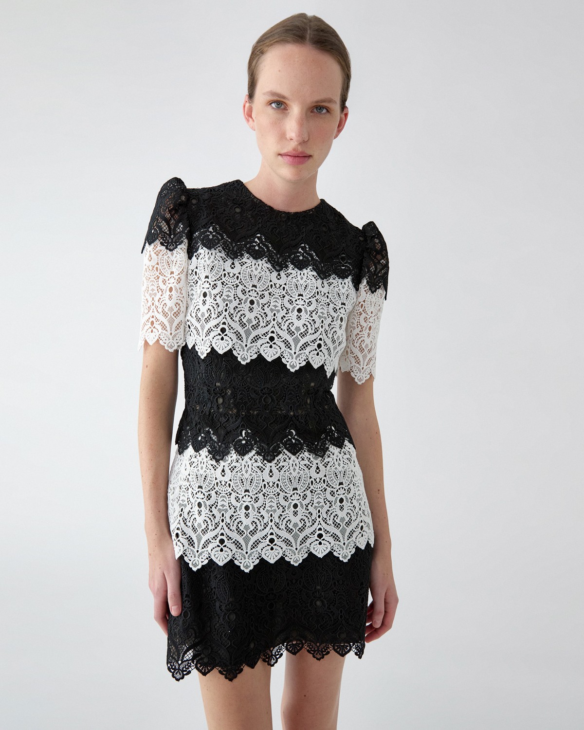 black dress white lace trim stelen black slip dress with white lace trim Other People's Clothes