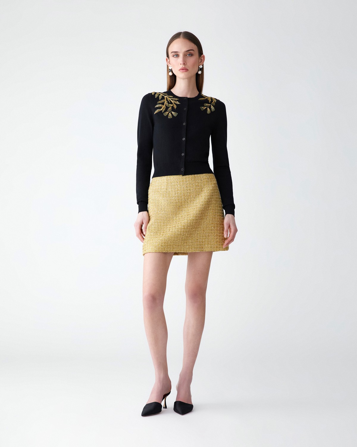 Gold Leaf-Embroidered Cardigan | Carolina Herrera BR