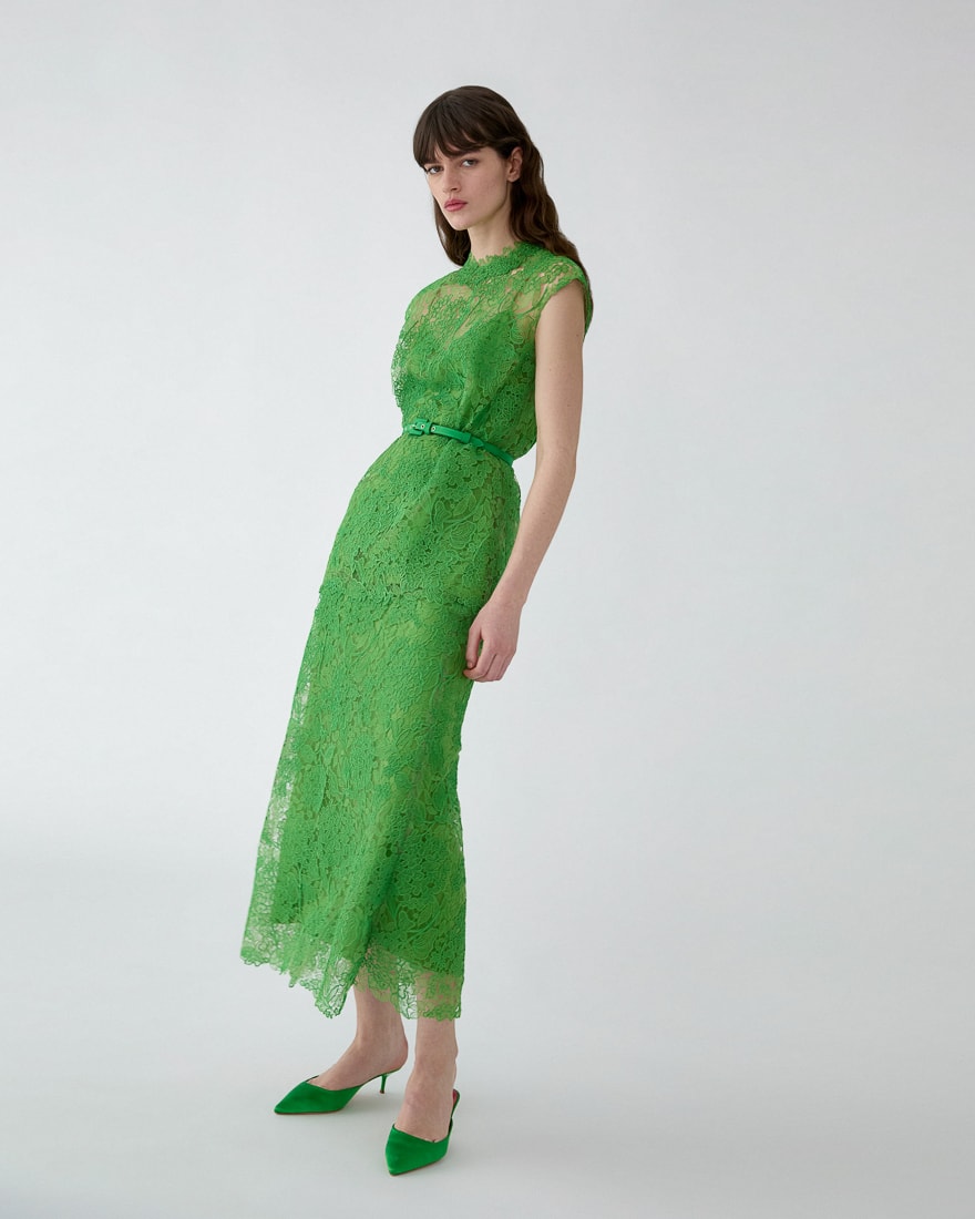 Hydrangea Lace Belted Top | Carolina Herrera BR